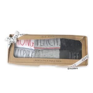 Rae Dunn Teacher Appreciation 6 Pack Ankle Sock Gift Set Pack